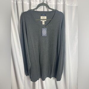 St. John’s Bay Men's Big and Tall Size 4XLT Gray V-Neck Sweater NWT